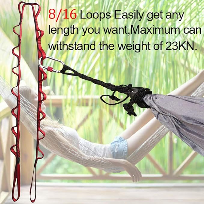 KIKIGOAL 2pcs Safety Daisy Chains Strong Climbing Strap Adjustable Nylon Strap Rope Yoga Pilates Stretching Straps