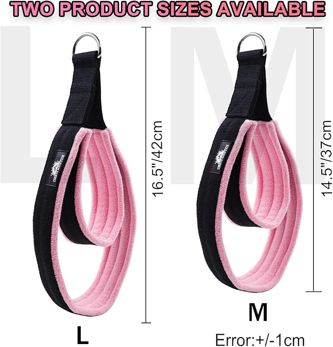 1 Pair Enhanced Pilates Double Loop Straps for Reformer, Thickened D-Ring Handle Straps, Yoga Exercise Accessories in 2 Lengths and Multicolor for Home Gym Workout