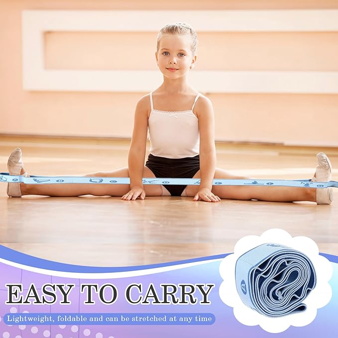 Stretch Strap for Kids Elastic Gymnastics Stretching Ballet Dance Band with 8 Loops Adjustable Exercise Training Resistance Strap for Children Stuff Pilates Latin Yoga Equipment