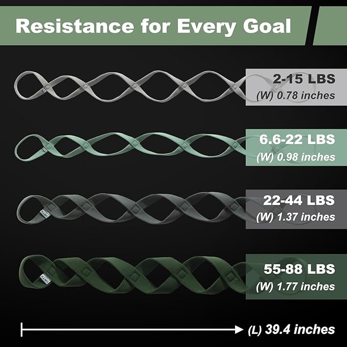 VRTX Stretch Straps for Exercise | Yoga & Pilates Stretching Bands w/ 7 Loops | Resistance Bands for Fitness Workout, Home Gym, Physical Therapy | Soft Cloth, Durable