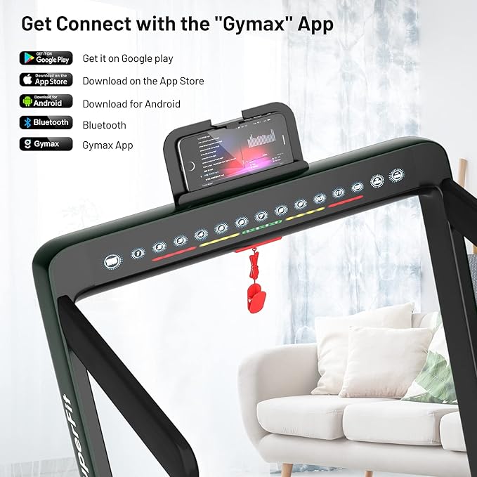 GYMAX Walking Pad, Dual LED Display 2 in 1 Under Desk Treadmill for Home with Remote & Smart App Control, 2.25HP Foldable Portable Treadmill Running Machine for Office Small Space