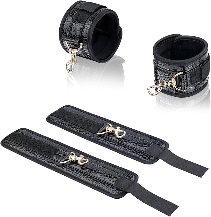 6pcs Black PU Adjustable Straps Sports Training Fitness Gear Home Yoga Set