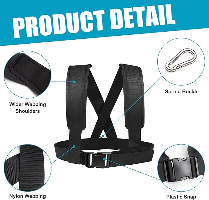 YNXing Sled Harness Workout Resistance and Assistance Trainer Physical Training Resistance Rope Kit Improving Speed, Stamina and Strength