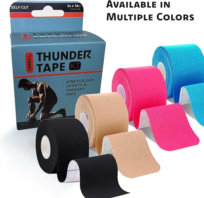 | Kinesiology Tape | Hypoallergenic, Latex-Free, Breathable Sports Tape for Athletes – Uncut Cotton Elastic Roll, 2" x 16 ft – Muscle & Joint Support for Knee, Shoulder, Elbow – Pink