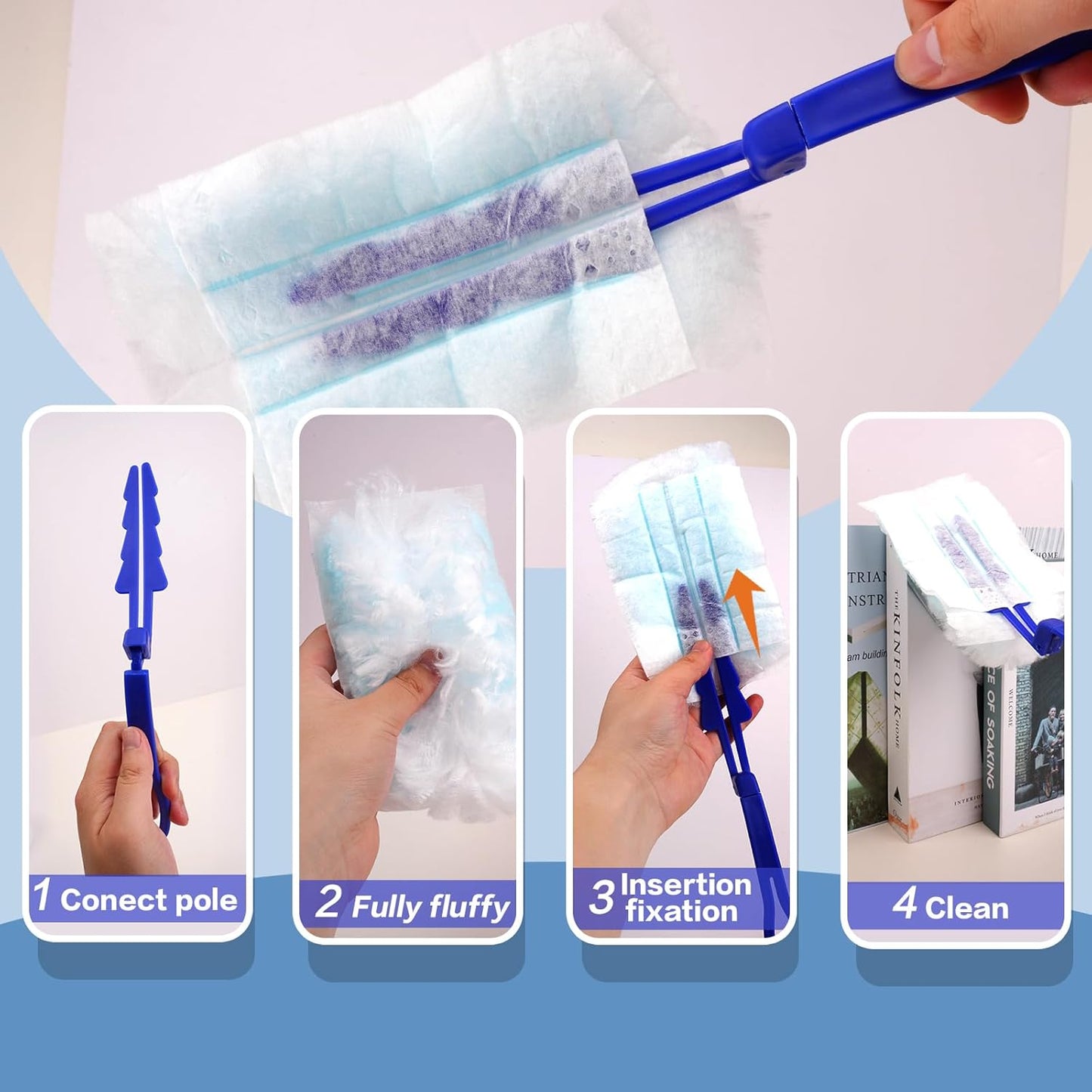 Disposable Dusters Refills, Heavy Duty Electrostatic Replacement Head 20 Counts
