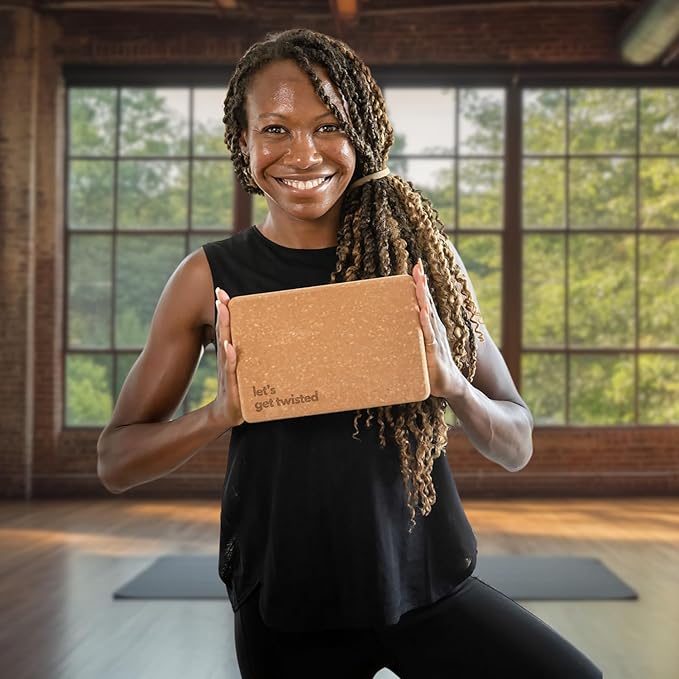 Premium Cork Yoga Blocks - Extra Large Yoga Block 2-Pack or Extra Tall 1-Pack for Inflexible Yogis | Natural, High-Density Cork for Superior Support & Stability | Optional Yoga Strap & Gift Box