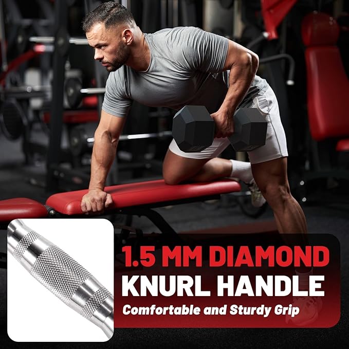 PAPABABE Hex Dumbbell Set 45-550 lb, Rubber Encased Home Gym Dumbbells, Weights Dumbbells for Women & Men, Hand Weight for Strength Training