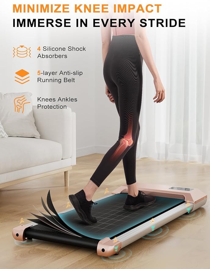 SupeRun Walking Pad, Under Desk Treadmill, 3 in 1 Portable Treadmill with Remote Control LED Display, 2.5 HP Quiet Walking Jogging Machine for Office Home Use, 300 Lbs Capacity