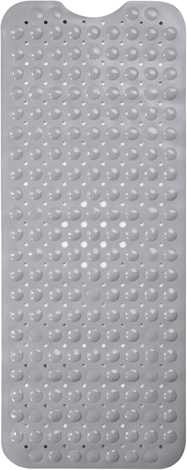 ENKOSI Large Non Slip Bathtub & Shower Mat - Extra Long 40 x 16 Inch, Anti Slip Bathmats for Bathroom Tub (40x16 Grey 1-Pack)