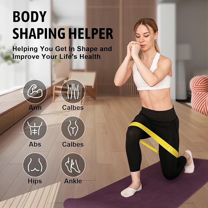Resistance Bands for Working Out, Exercise Bands Resistance Bands Set with 5 Resistance Levels, Multi-Colored Workout Bands for Indoor & Outdoor Fitness, Leg Strength Training, Yoga