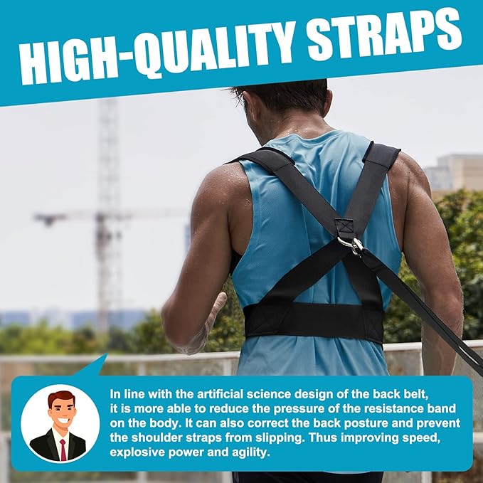 YNXing Sled Harness Workout Resistance and Assistance Trainer Physical Training Resistance Rope Kit Improving Speed, Stamina and Strength