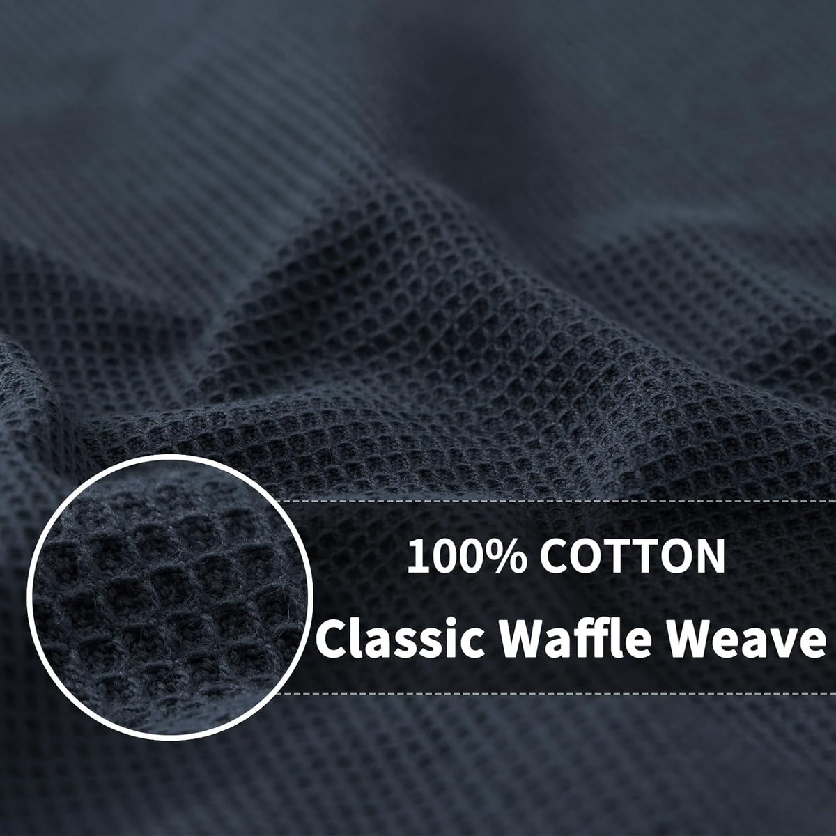Homaxy 100% Cotton Waffle Weave Dish Cloths - 8 Pack Soft and Absorbent Dish Towels - 12 x 12 Inches Quick Dry Dish Rags - Dark Grey