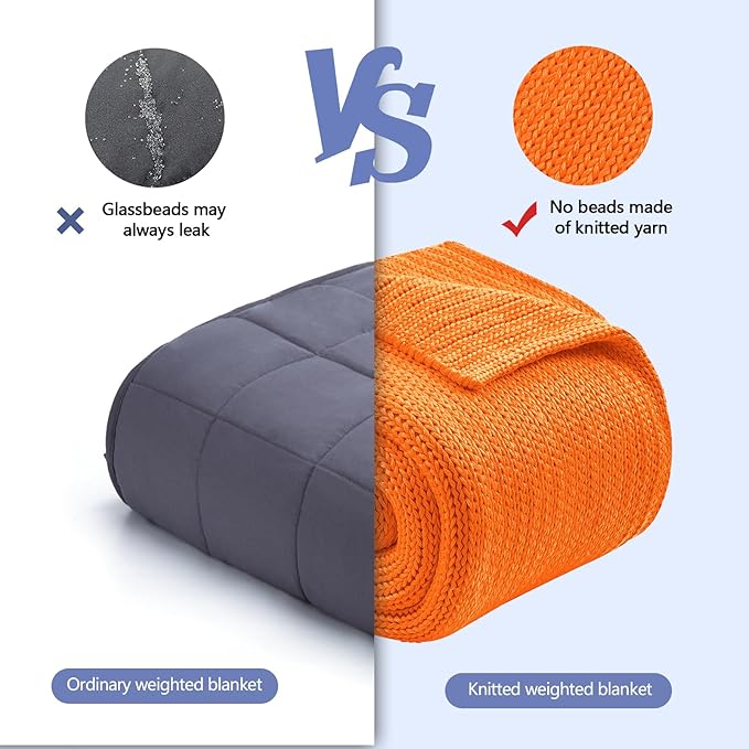 L'AGRATY Knitted Weighted Blanket - 48"x72" 15lbs Cooling Chunky Knit Heavy Blanket for Adults Braided Crochet Throw Thick Cable Yarn Knit Decorative No Beads Evenly Weighted Machine Washable