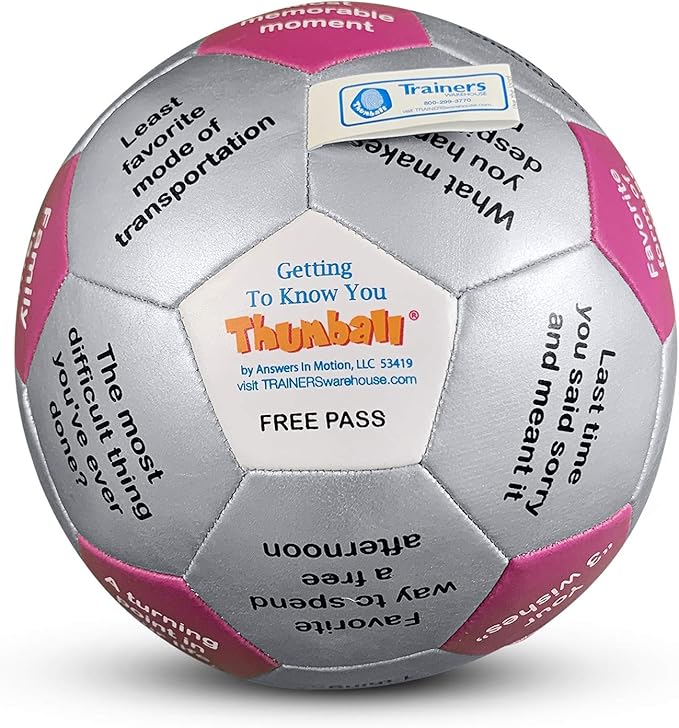 Trainers Warehouse 6" Thumball Collection, 32 Prompts for Conversation, Team Building, Relationship and Training