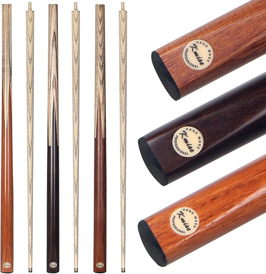 Kmise Pool Cue Set of 3, 57-inch Cue Sticks with 9.5mm Pro Tips, Splicing Process, Handmade from Premium Wood, Pool Sticks for Adults, for Men and Women, Bar Home Taple Sports