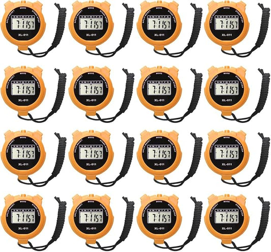 16-Pack Multi-Function Electronic Digital Sport Stopwatch Timer, Large Display with Date Time and Alarm Function, Sports Coaches Fitness Coaches and Referees
