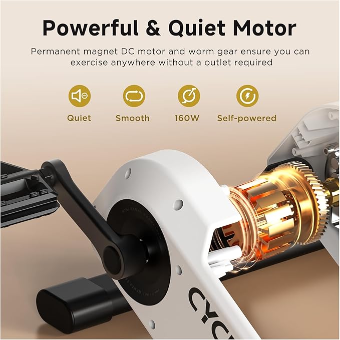 CYCPLUS DC1 Mini Pedal Exerciser, Self-Powered 160W Brushless Motor, ERG Mode & App Sync, Ultra-Quiet Magnetic Resistance, Compact for Office/Home (10.6lb, 0.18㎡ Space-Saving)