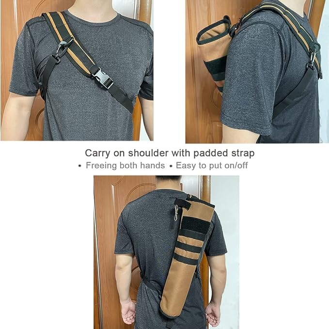 KRATARC Archery Lightweight Back Arrow Quiver Dual Use Foldable Compact Hip Arrows Bag with Molle System Hanged for Target Shooting