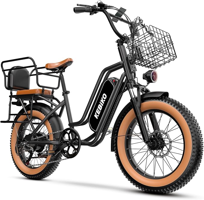1500W Electric Bike for Adults,48V 20/60Ah Removable Battery Max Range 80Miles & 30MPH Electric Bicycle,20''×4" Fat Tire Ebike,Adult Electric Bicycles for Commute Beach Snow,E-Bike UL Certified