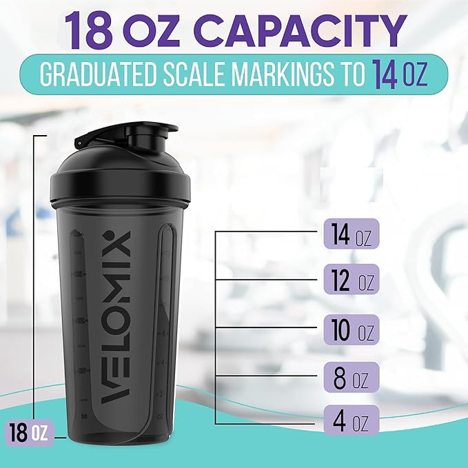 '-2 Pack- 14 oz Protein Shaker Bottles for Protein Mixes - 2x Wire Whisk | Leak Proof Shaker Cups for Protein Shakes and Pre Workout | Protein Shaker Bottle Pack | Protein Mixer Cup