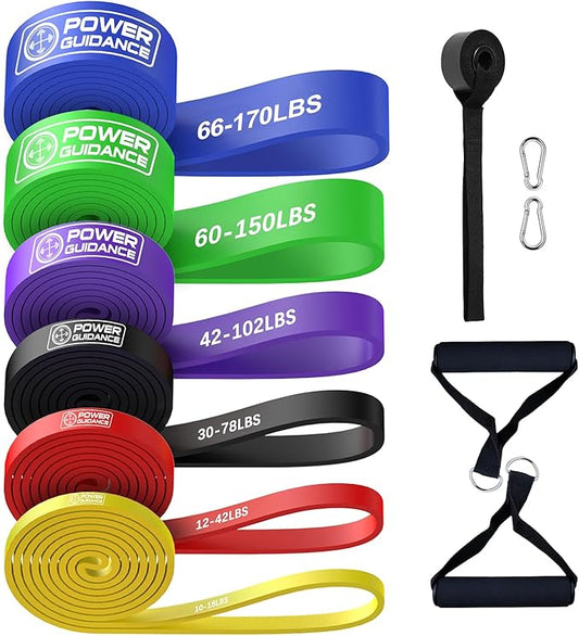 POWER GUIDANCE Resistance Bands, Set of 5 Pull Up Bands, Pull Up Assistance Bands, Exercise Bands, Resistance Bands Set for Legs, Working Out, Muscle Training, Physical Therapy, Shape Body