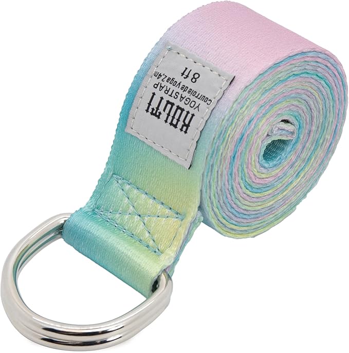 Yoga Exercise Adjustable Straps 8FT with Durable D-Ring for Pilates & Gym Workouts | Hold Poses, Stretch, Improve Flexibility & Maintain Balance