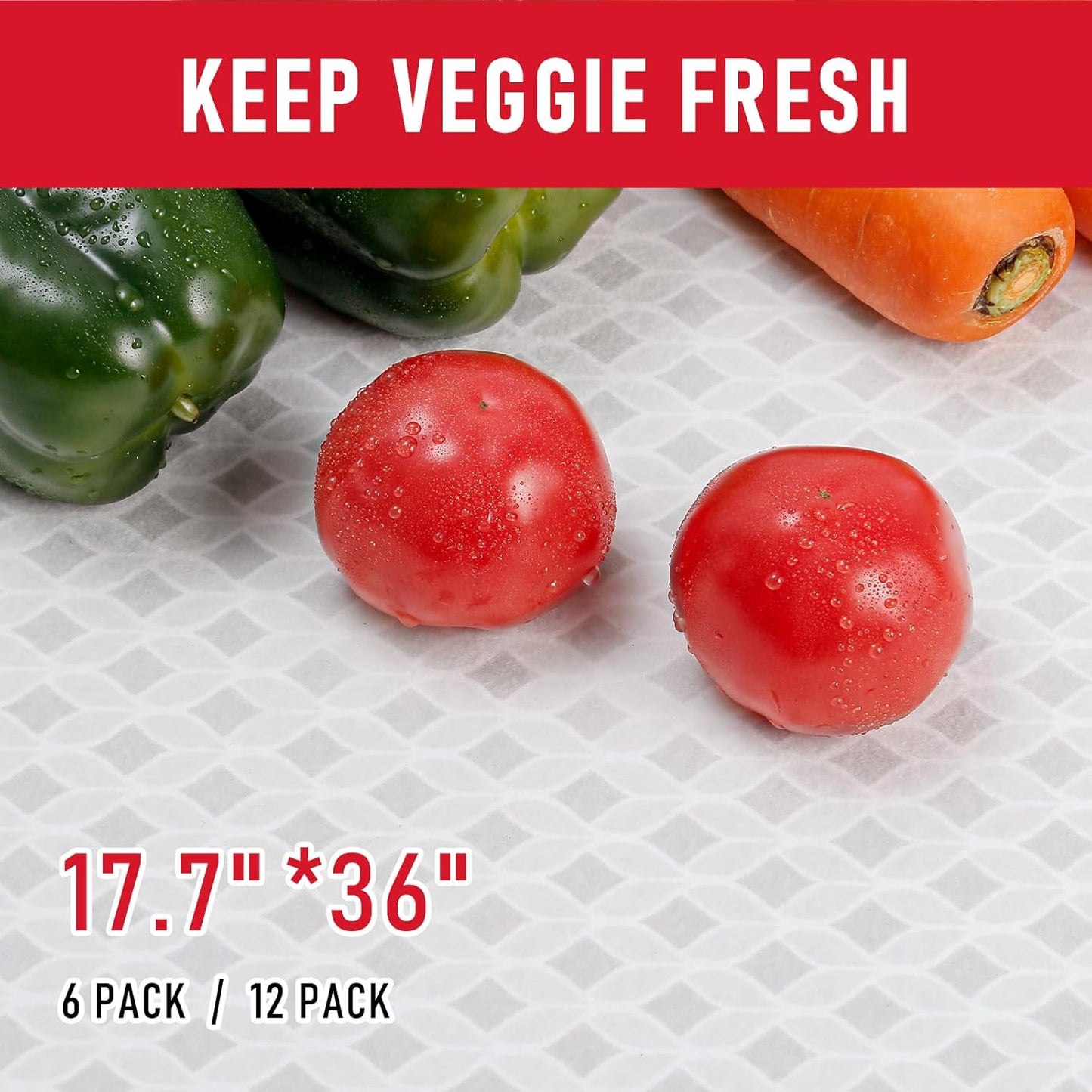 Cooyes 12 Pack Large Refrigerator Liners 17.7" x 36", Absorbent Strong Grip Fridge Liners Washable, Fridge Shelf Liner for Kitchen Cabinets, Non-Adhesive Refrigerator Bin Liners and Mats