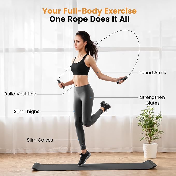 Jump Rope,Tangle-Free Rapid Speed Jump Rope with Ball Bearings for Men,Women and Kids,Adjustable Steel Skipping Rope with Ergonomic Foam Handles,A Ideal Equipment and Accessories for Workout,Fitness,Exercise,Home Gym,Slim Body