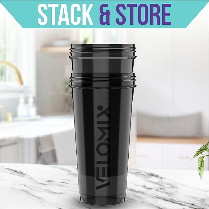 '-2 Pack- 28 oz Protein Shaker Bottles for Protein Mixes - 2x Wire Whisk | Leak Proof Shaker Cups for Protein Shakes | Protein Shaker Bottle Pack | Shakers for Protein Shakes - 2xBlack