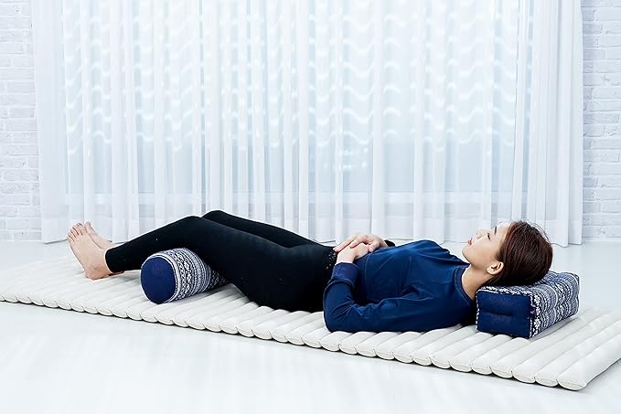 Leewadee Small Yoga Bolster – Shape-Retaining Cervical Neck Roll, Tube Pillow for Comfortable Reading, Kapok Filling, 22 x 6 x 6 inches