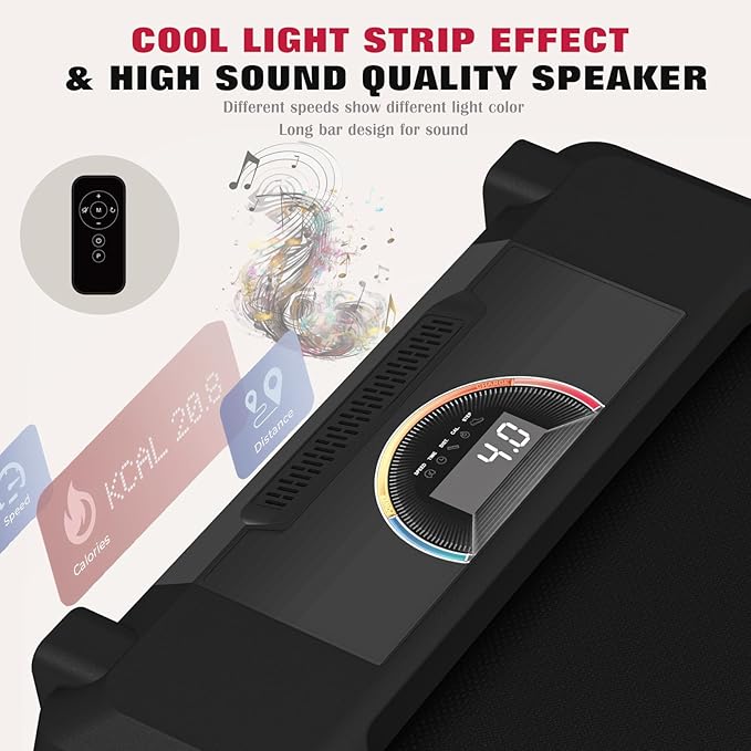 Walking Pad, High Grade Wood Under Desk Treadmill 300LBS Capacity, Max 2.5 HP Electric Treadmill for Home Office Installation-Free with Remote Control LED Display High