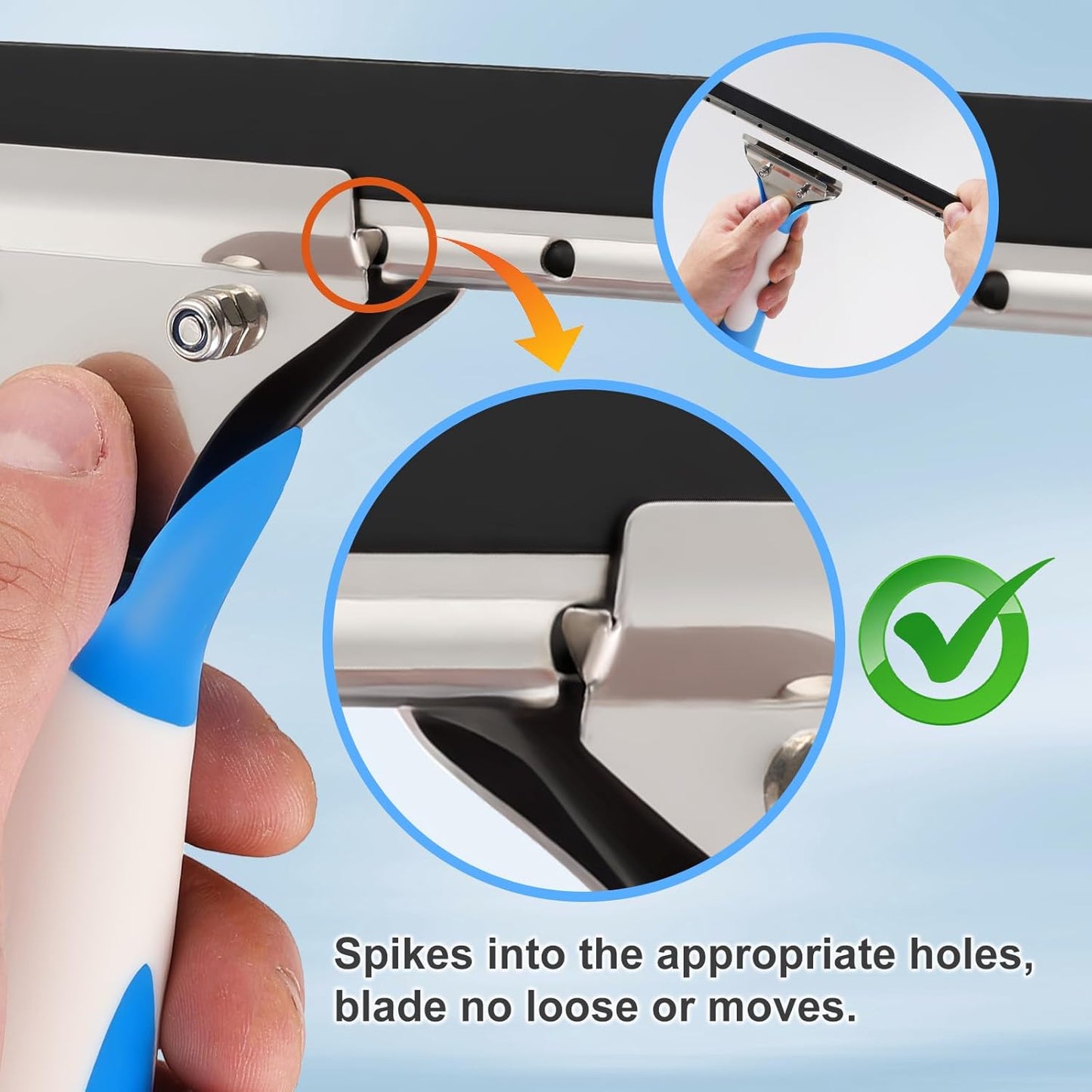 Professional Window Cleaning Kit 10IN, All-in-one Windows Cleaner Tool with Silicone Rubber Squeegee, Microfiber Scrubber & Cloth, Household Cleaning Supplies, Streak-Free Results
