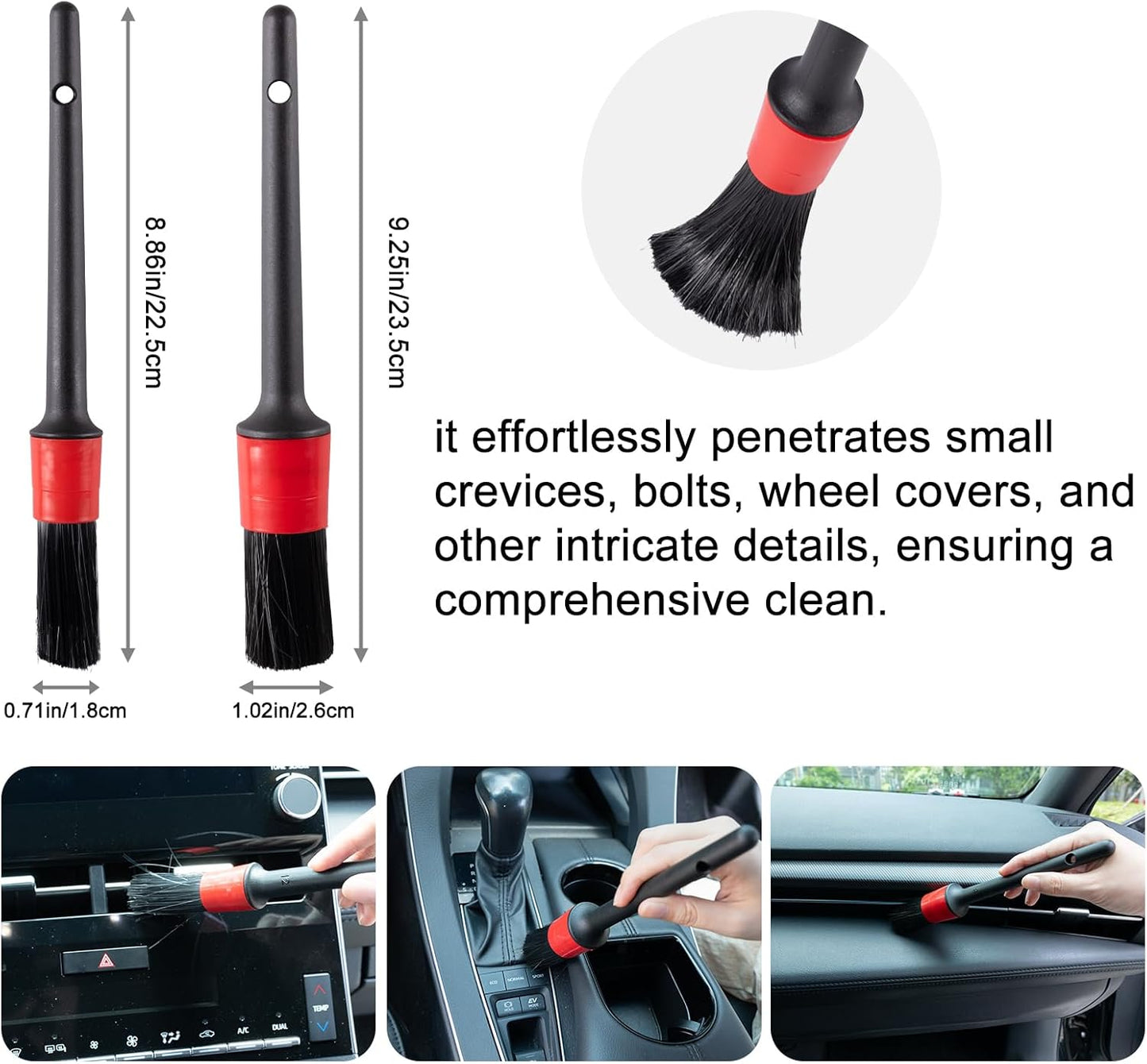 ITTAHO 4 Pack Car Wash Brush Wheel Cleaning Woolies Brush Detailing Brush and Stiff Tire Brush Tires Wheel Brushes for Cleaning Wheels for Wheels, Rims, Carpet, Truck, SUV, Moto, RV, Motorcycle