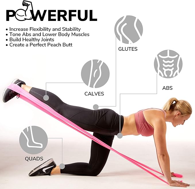 7Ft Long Resistance Bands for Stretching - Resistance Bands Set with Door Anchor - Exercise Bands Including Carry Pouch, E-Book & App - Latex-Free Workout Bands