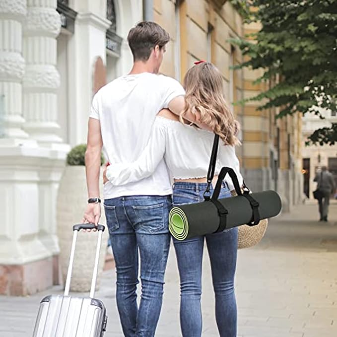 WISDING Yoga Mat Strap, Portable Yoga Mat Sling, Picnic Blanket Strap with Adjustable Shoulder Strap & Handle for Festivals Picnics Camping Motorcycle Bedroll Pilates