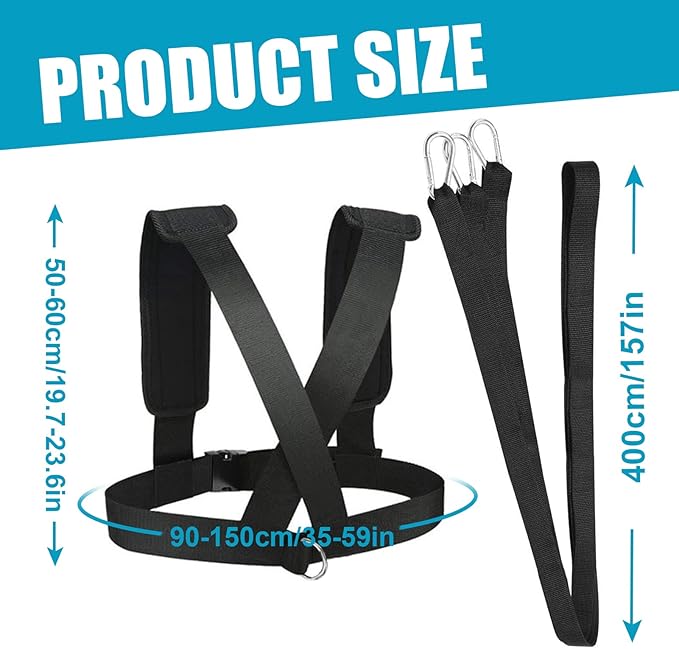 YNXing Sled Harness Workout Resistance and Assistance Trainer Physical Training Resistance Rope Kit Improving Speed, Stamina and Strength