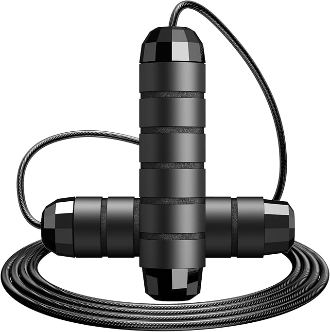 Jump Rope,Tangle-Free Rapid Speed Jump Rope with Ball Bearings for Men,Women and Kids,Adjustable Steel Skipping Rope with Ergonomic Foam Handles,A Ideal Equipment and Accessories for Workout,Fitness,Exercise,Home Gym,Slim Body