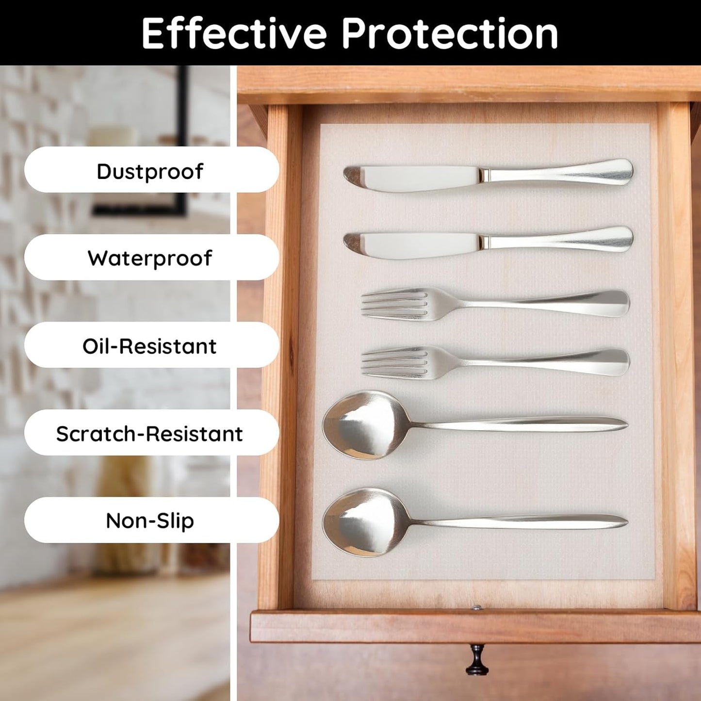 Drawer Liners for Kitchen Cabinets, 23.6"W x 197"L x 0.03"T, Cupboard Liner, Non-Adhesive & Non Slip for Home and Kitchen Shelf, Drawer, Cabinet, Refrigerator, Dresser, Cupboard, RV (Polka Dot)