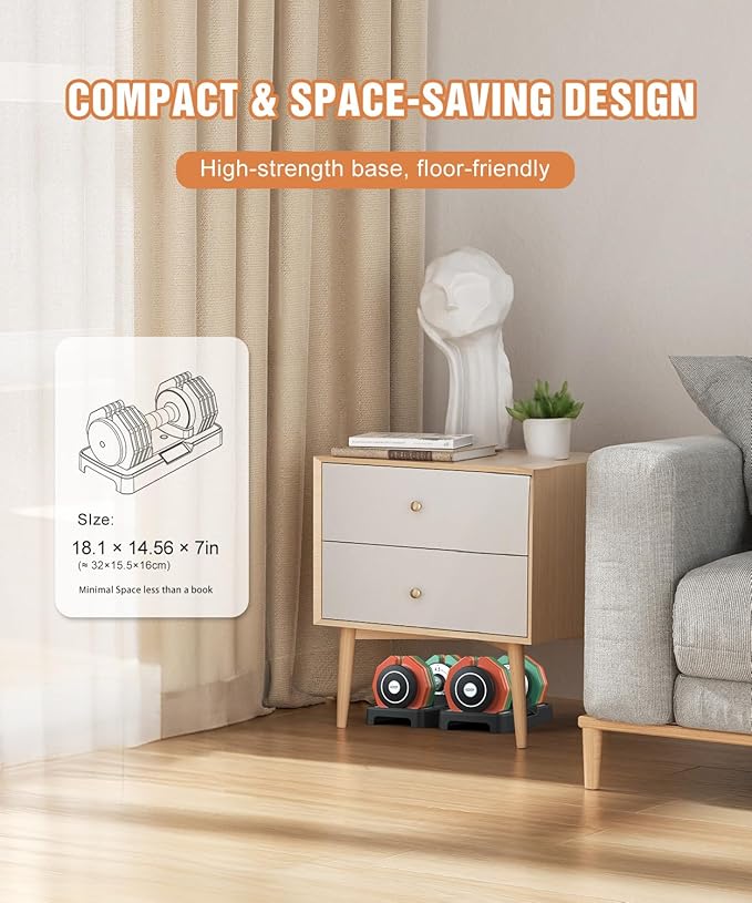 Adjustable Dumbbells Set/Single, 12.5LB/22.5LB/55LB 5 in 1 Free Adjustable Dumbbell Set with Anti-Slip Handle & Rainbow-colored Weight Plates for Home Gym, Weight Set for Women Men