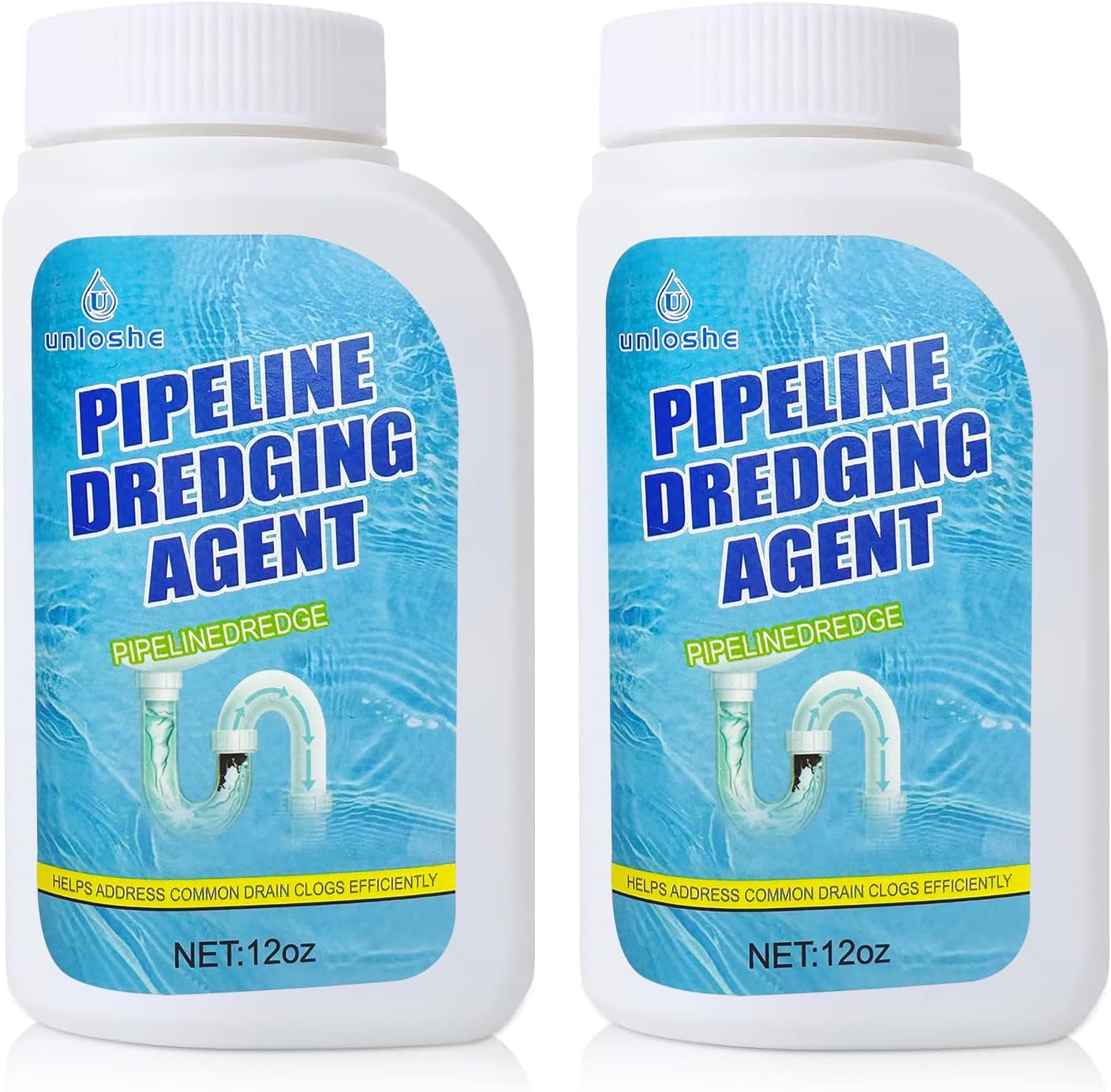 Pipeline Dredging Agent, Drain Clog Remover, Powerful Unclog Sink Drain Cleaner, for Kitchen Bathroom Sinks, Tubs Pipe Cleaning Tool (2PCS)
