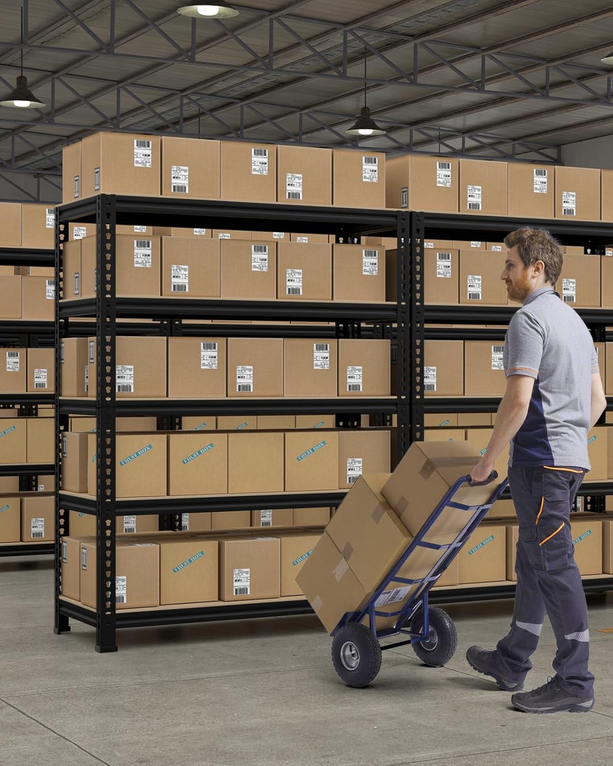 PrimeZone 32"W x 16"D x 63" H Storage Shelves - 4 Pack 5 Tier Adjustable Garage Storage Shelving, Heavy Duty Metal Storage Organizer Utility Rack Shelf Unit for Warehouse Pantry Closet Kitchen, Black