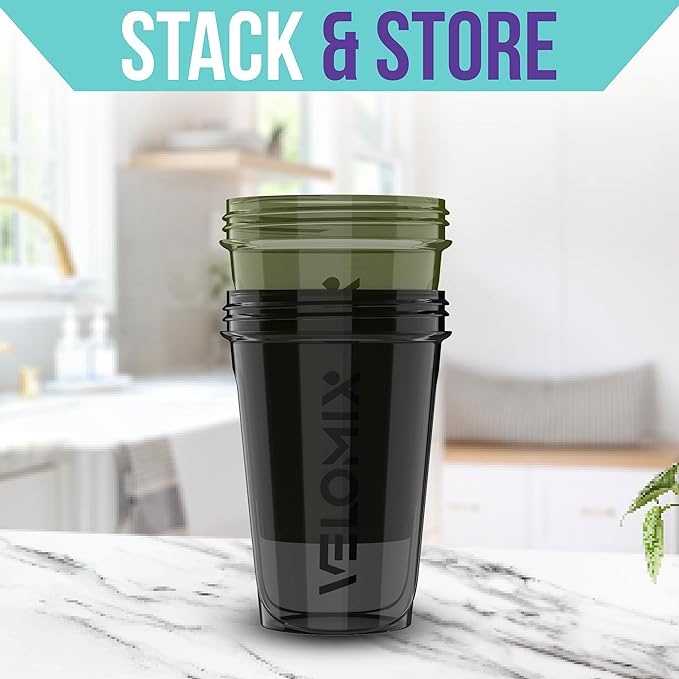 '-2 Pack- 20 oz Protein Shaker Bottles for Protein Mixes - 2x Wire Whisk, Leak Proof Shaker Cups for Protein Shakes and Pre Workout, Protein Shaker Bottle Pack, Protein Mixer Cup (Green&Black)