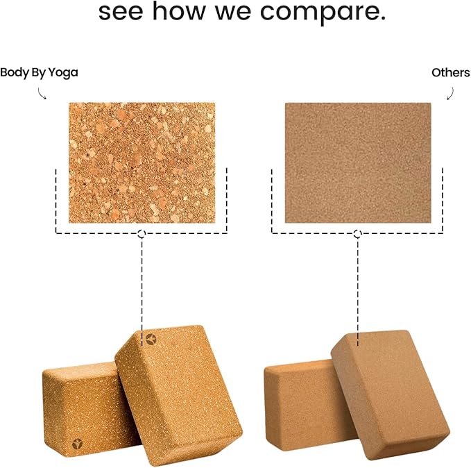 Premium Cork Yoga Blocks - Extra Large Yoga Block 2-Pack or Extra Tall 1-Pack for Inflexible Yogis | Natural, High-Density Cork for Superior Support & Stability | Optional Yoga Strap & Gift Box