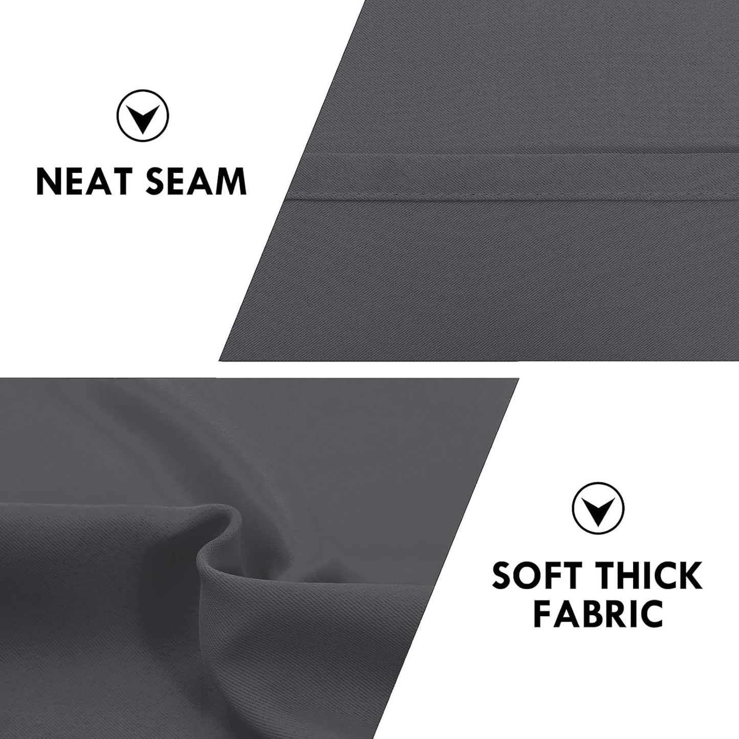 DWCN Blackout Curtains for Bedroom 63 Inch Length 2 Panels Set, Solid Thermal Insulated Energy Saving Rod Pocket Window Treatment Curtains Blackout Drapes (W42 x L63 Inch, Dark Grey)
