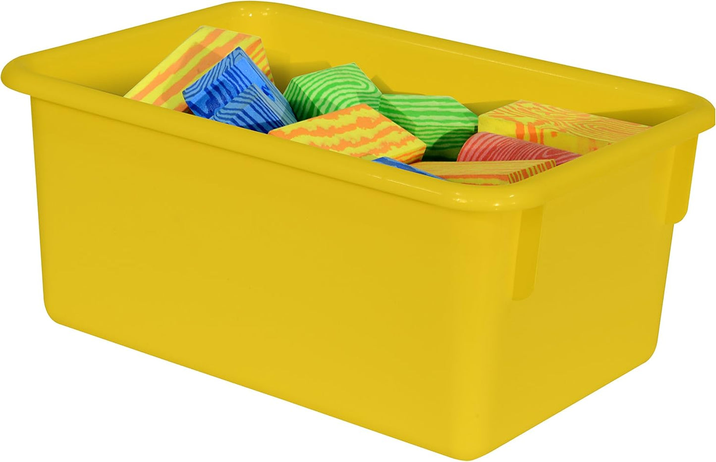 Wood Designs Cubby Storage Bin, Heavy Duty Plastic Containers for Kids Yellow Cubby Tray Set of 20