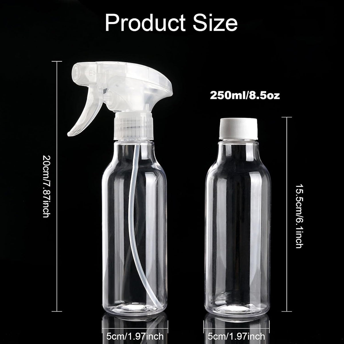 Cosywell 4 Pack Plastic Spray Bottles 8.8oz/260ml Empty Spray Bottle for Cleaning Mist/Stream Heavy Duty Water Spraying Bottle for Cooking Solutions Essential Oils Hair Care(Green Pink Purple White)