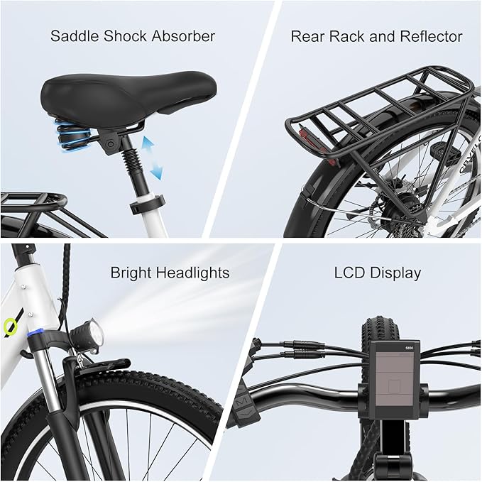 1000 Peak Electric Bike for Adults,up 80 Miles Removable Battery Ebike, 26" Electric E Bike with 7-Speed,Adult Electric Bicycles for Commute Beach Snow Womens All Terrain