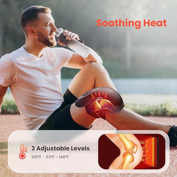 Knee Massager with Heat -[2025 Upgraded Version] Ideal Gift for Women,Men,Heating and Vibrating Pain Relief Knee Massager for Arthritis,Stretched Ligament,Joints and Muscles Injuries