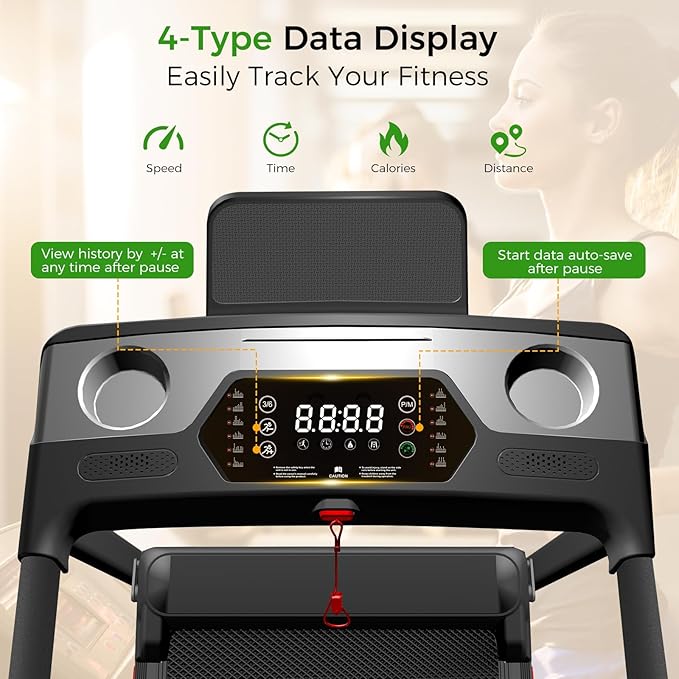 Portable Treadmill with Incline, 3.0HP Walking Pad with Handle Bar, 3-in-1 Foldable Treadmill for Home Office Small Space with Quiet Brushless, 300 LBS Capacity