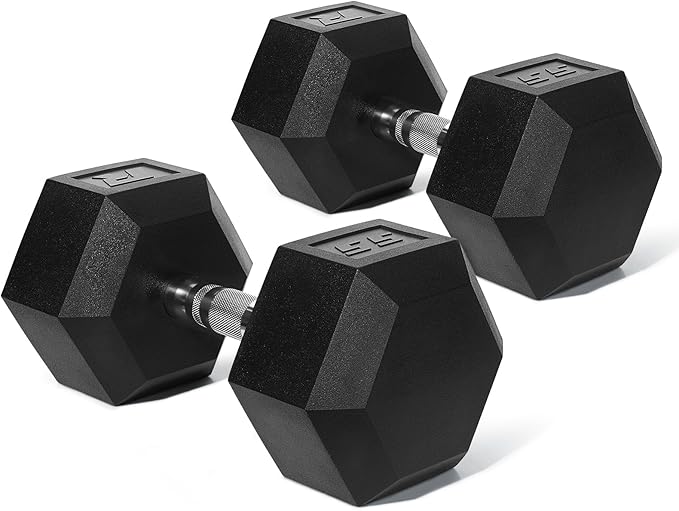 RitFit 5-650 LBS PVC Encased Hex Dumbbell Sets with Optional Rack for Home Gym, Hand weight with Chrome Handle for Strength Training, Workouts